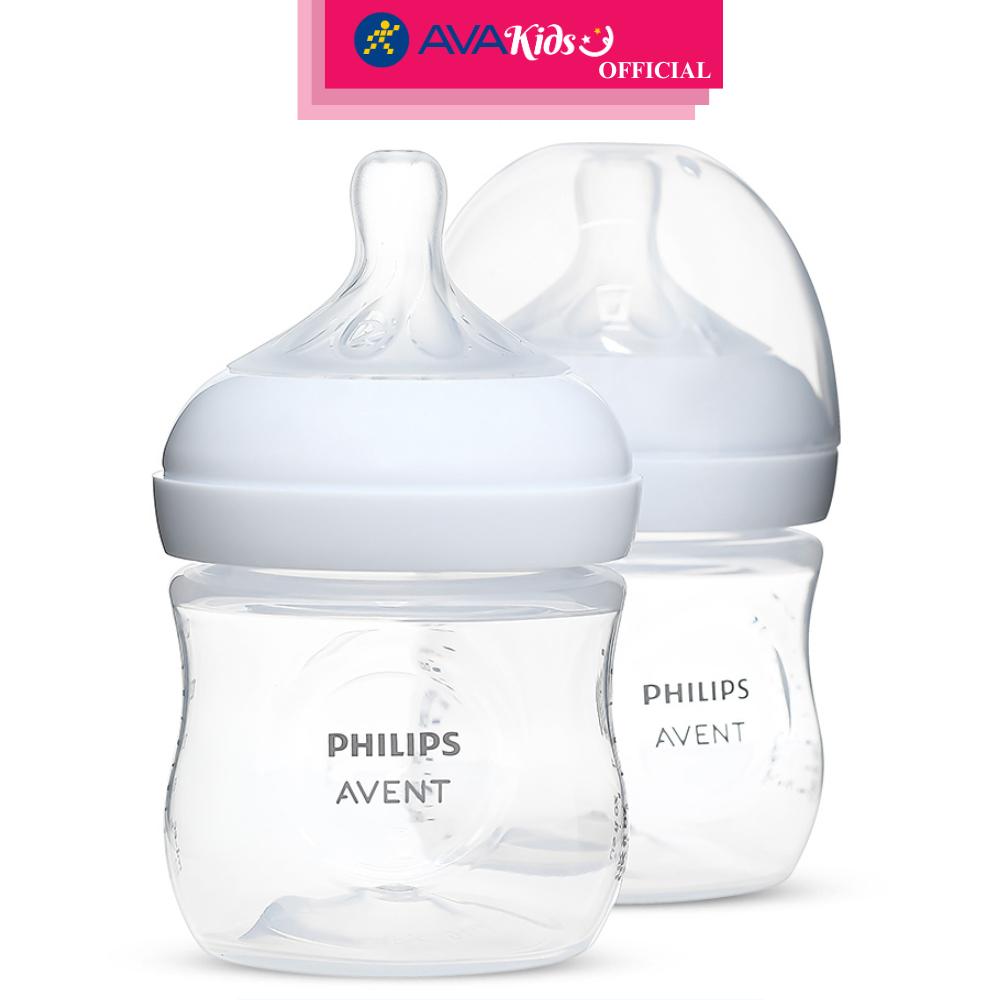 Combo 2 bình sữa nhựa PP Philips Avent SCY900/02 cổ rộng 125 ml (0 - 1 tháng) - Hàng Chính Hãng