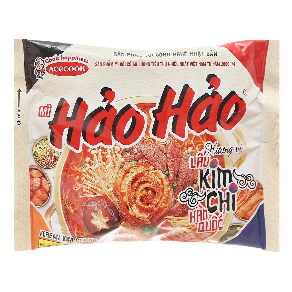 THÙNG 30 GÓI MÌ HẢO HẢO HƯƠNG VỊ LẨU KIM CHI HÀN QUỐC 75GRAM
