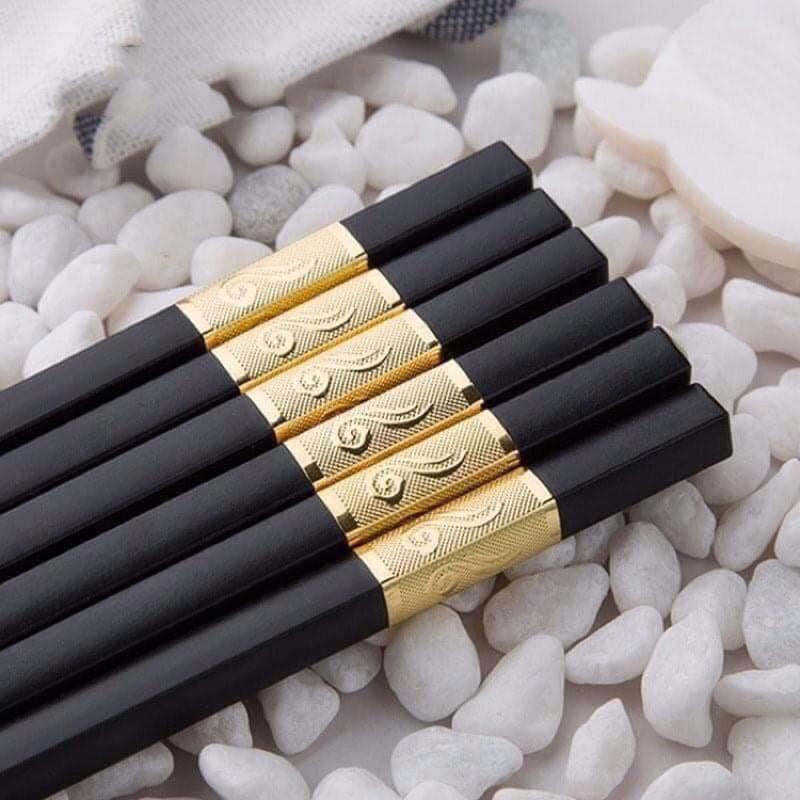 Combo 10 đôi đũa hợp kim mạ vàng