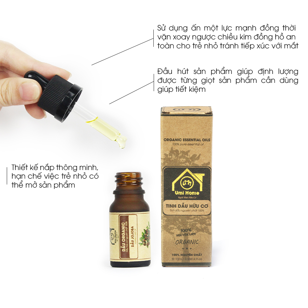 Combo Dầu JoJoba 10ml và Tinh Bột Nghệ 125g  UMIHOME hữu cơ - Tặng Dầu Thầu Dầu 10m. Dùng đắp mặt nạ giúp da trắng mịn và dưỡng da chuyên sâu hiệu quả