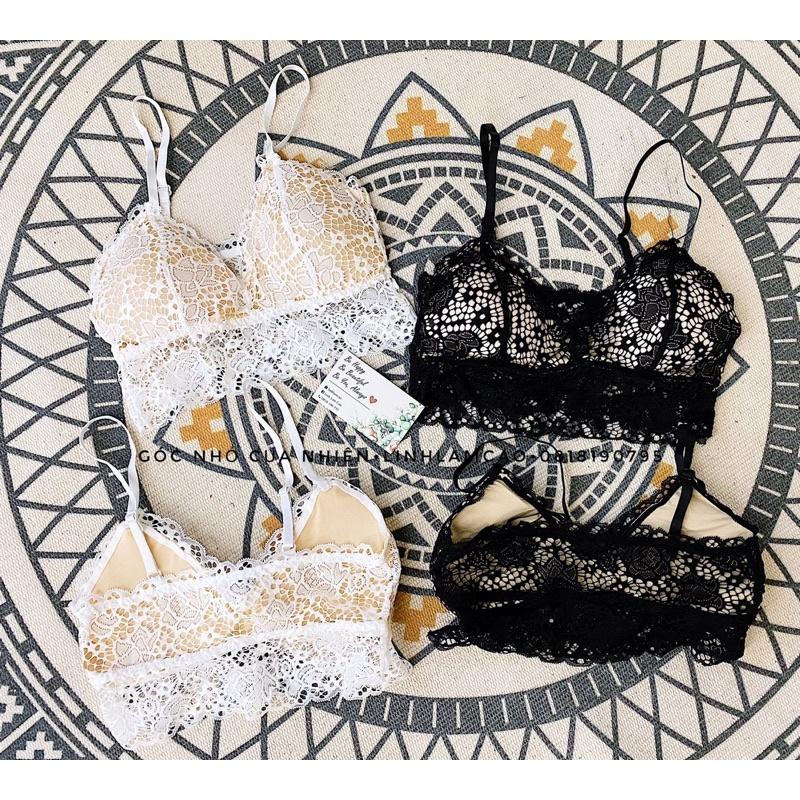 Áo Bra/ Bralette Không Gọng Phối Ren Có Mút