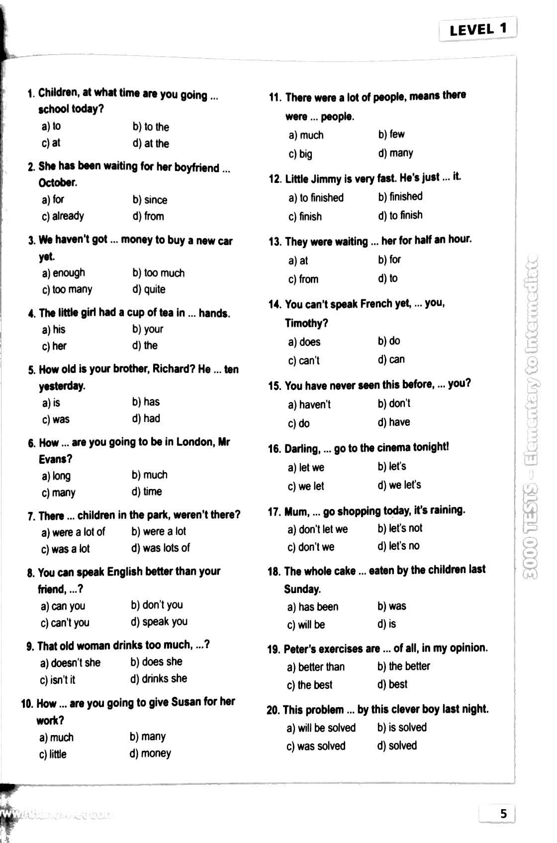 Sách 3000 Tests Elementary To Intermediate (Không CD) - ảnh 5