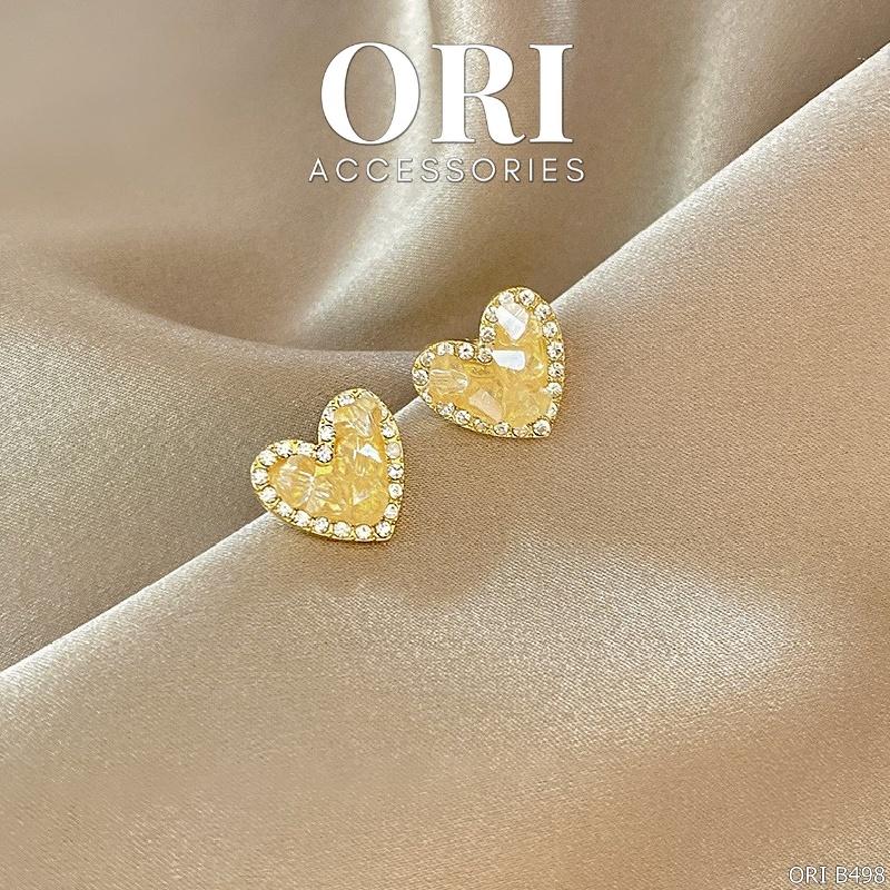 Bông tai nữ hình trái tim The Orla sang trọng ORI ACCESSORIES B498
