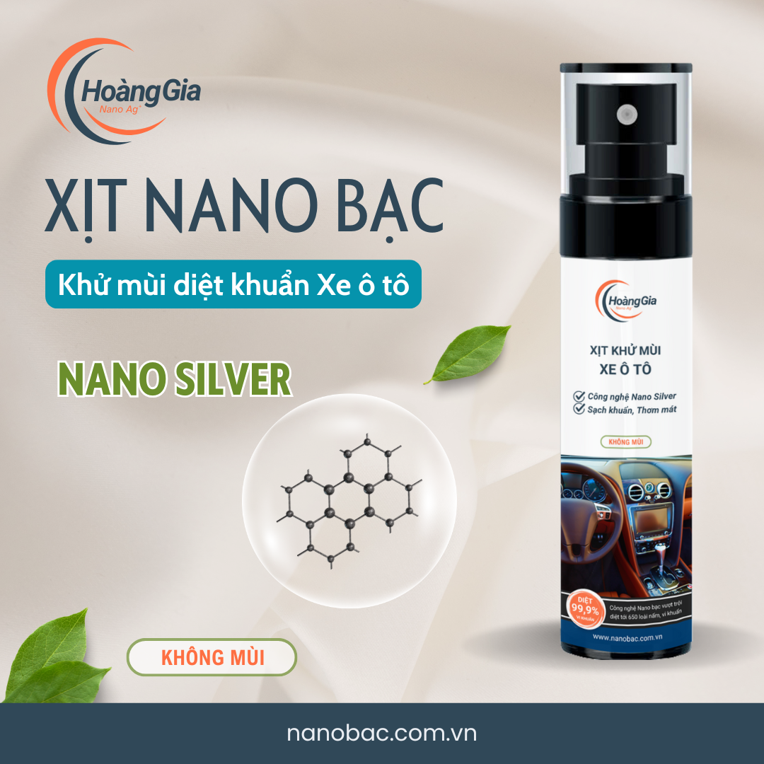 Khử Mùi Ô Tô Nano Bạc - Bảo Vệ Sức Khỏe, Giảm Say Xe - Xịt Khử Khuẩn - HGshop