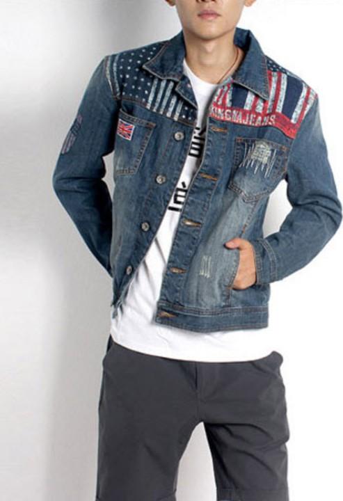 Áo khoác jeans túi cờ anh Mã: NK0997 - XANH