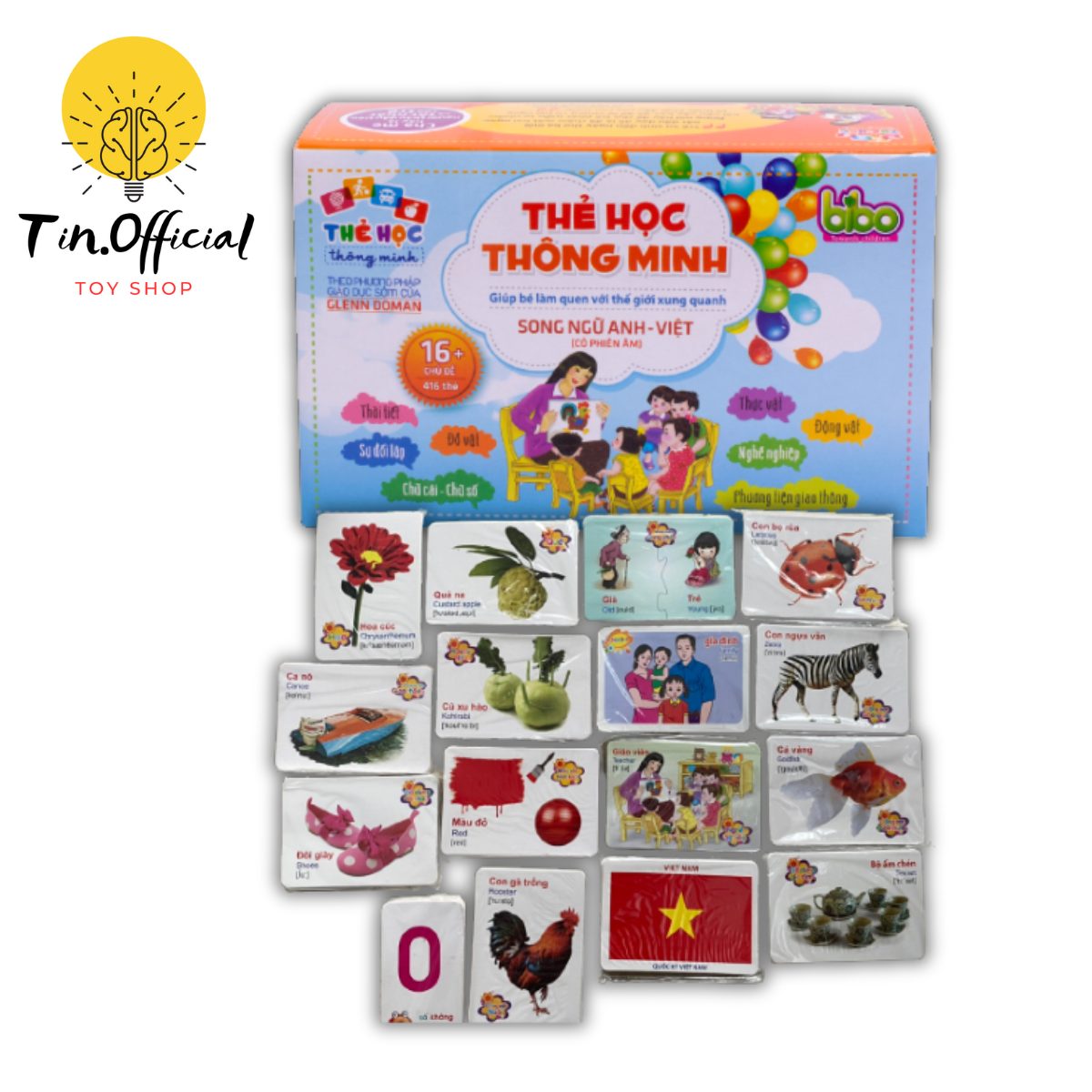 Thẻ Học FlashCard Thông Minh Song Ngữ 16 Chủ Đề Cho Bé