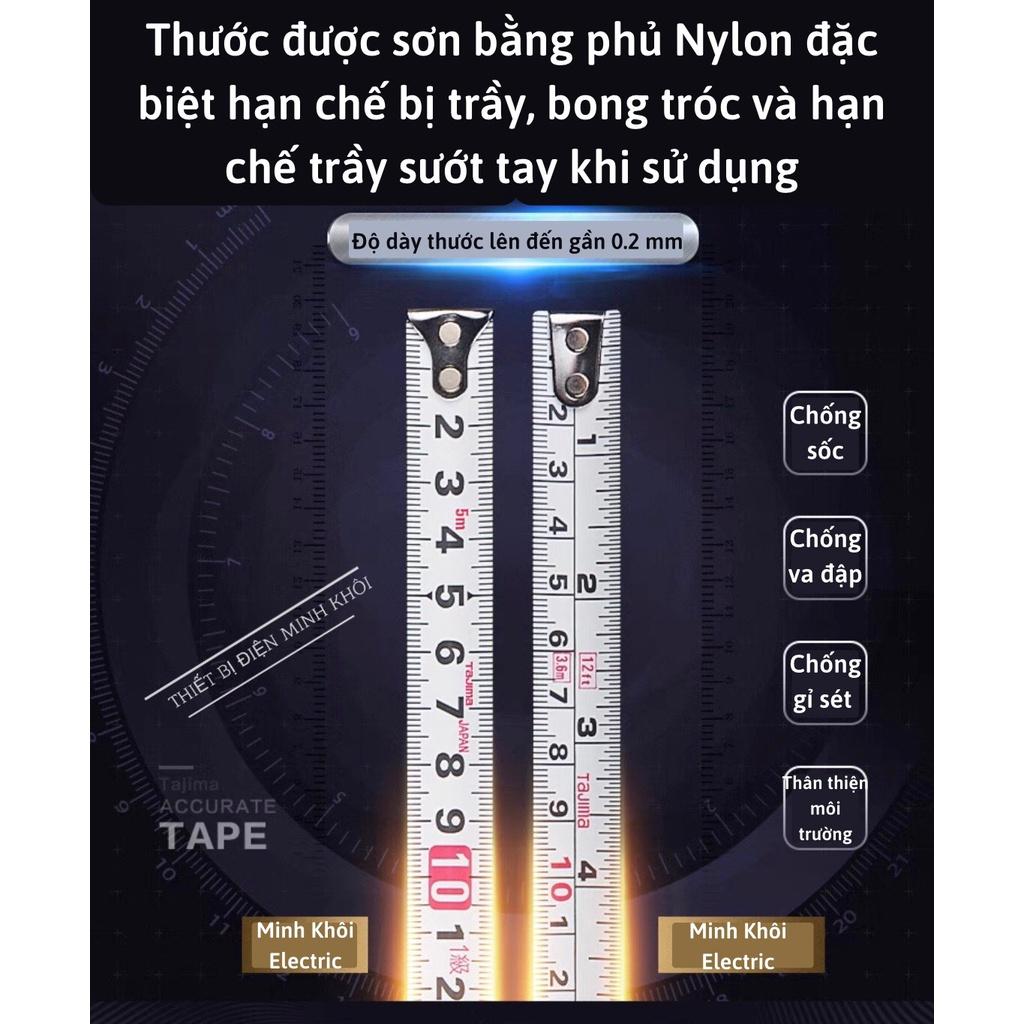 Thước Cuộn Thép dài 5 mét, thước dây khoá tự động chống va đập