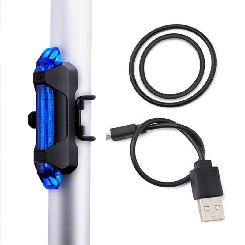 Bộ 2 Đèn LED Gắn Phía Sau Cảnh Báo Ban Đêm Có Sạc Điện USB Chống Nước Cho Xe Đạp Giúp Đạp Xe An Toàn 4 Chế Độ Sáng (Đèn Đỏ và Xanh) Mai Lee