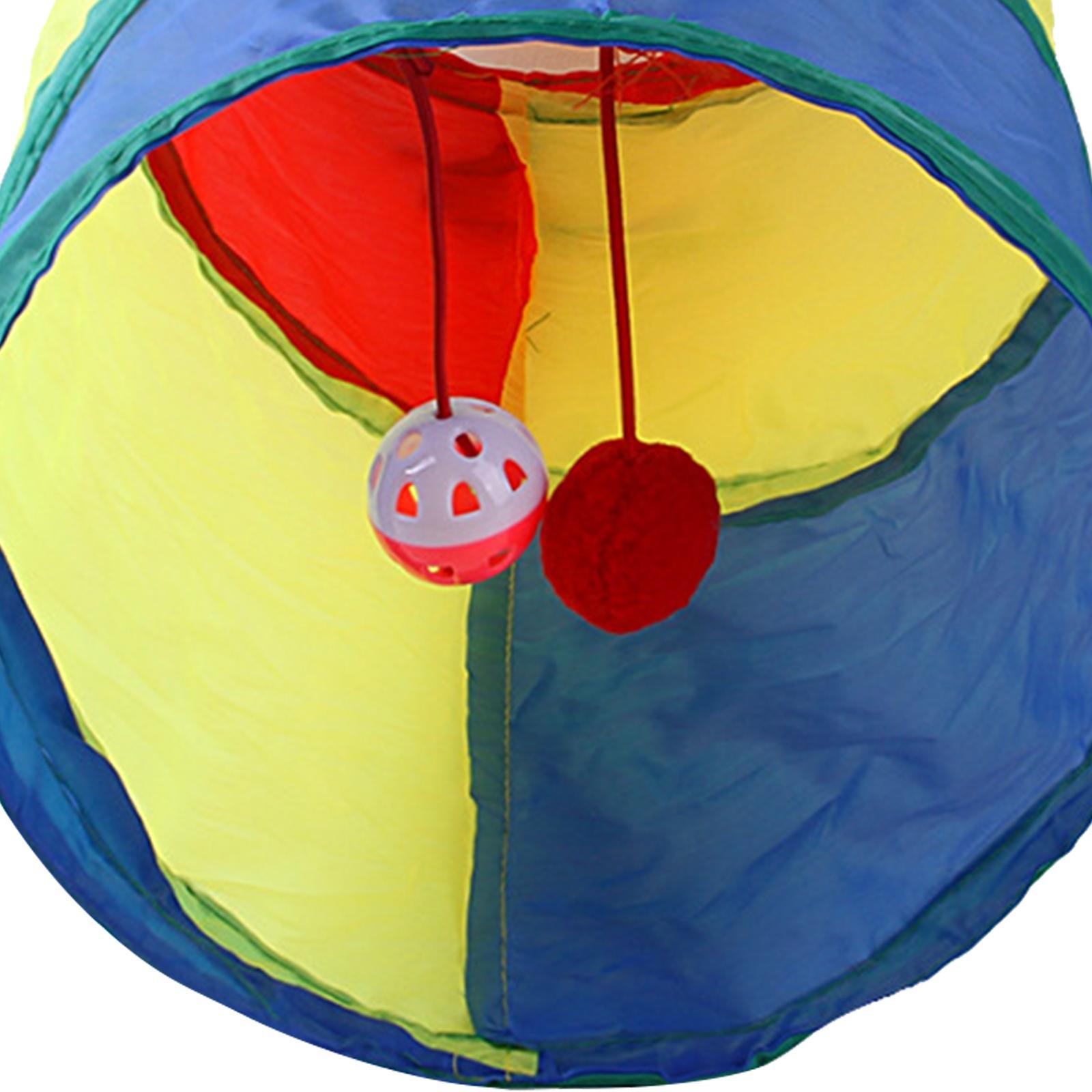 Cat Tunnel Play Tent Folded with Ball Pet Tubes Interactive Toy for Small Animals Kitten Kitty Indoor Cats Puppy