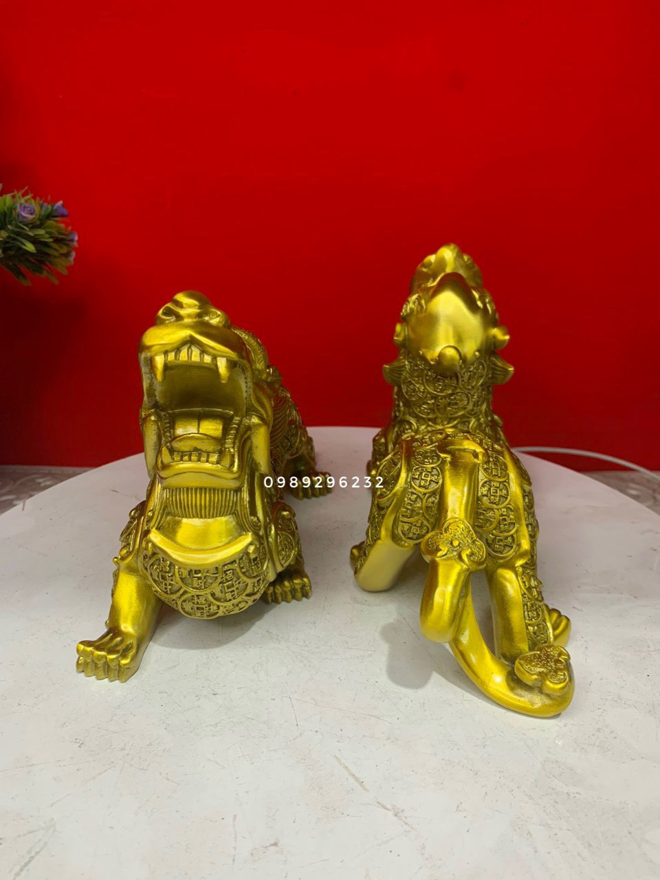 Cặp Tỳ Hưu vây tiền phong thuỷ bằng đồng