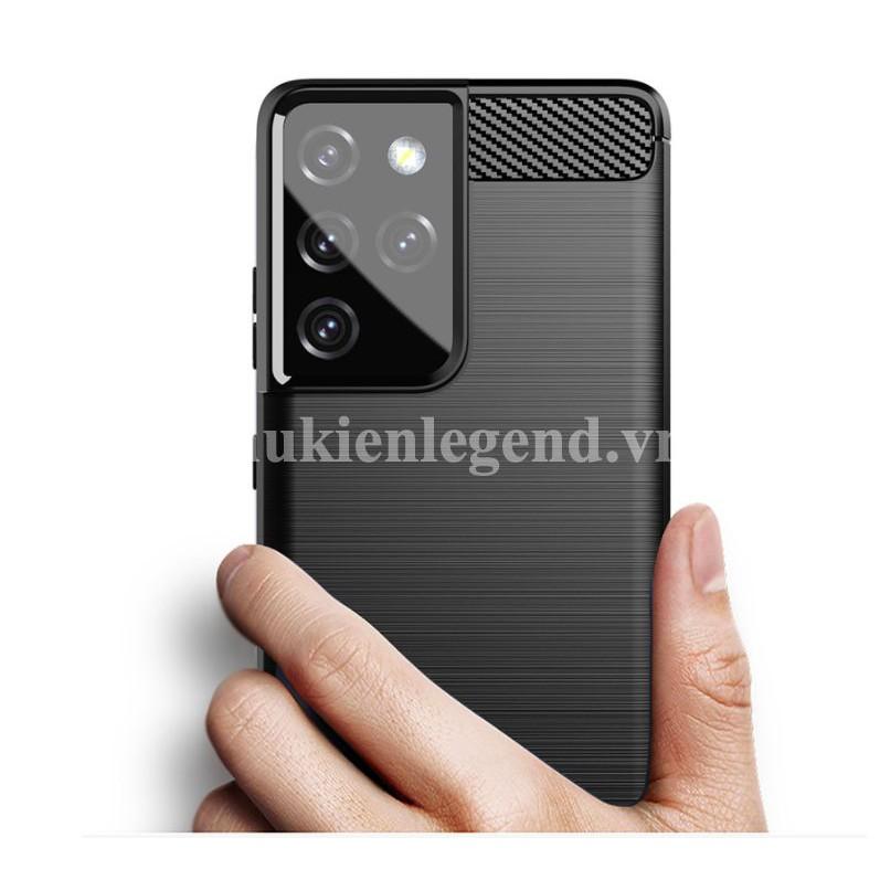 Ốp lưng chống sốc Vân Sợi Carbon cho Samsung Galaxy S21 Ultra