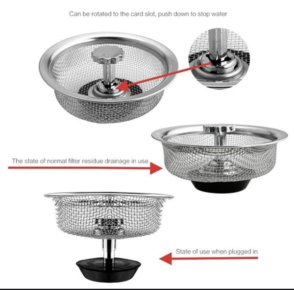Lưới Lọc Rác Bồn Rửa Chén Bát Chống Tắc Nghẽn Làm Từ Inox Không Gỉ