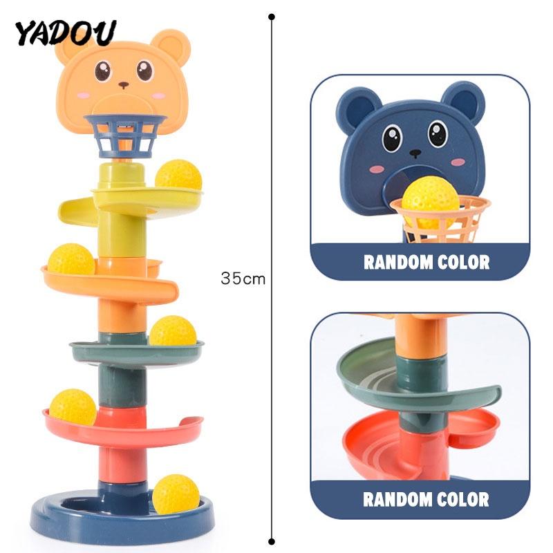 Đồ chơi hình tháp YADOU bóng lăn thú vị mang tính giáo dục sớm thích hợp cho bé 1-3 tuổi