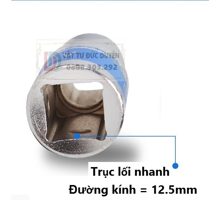 Đầu khẩu 1/2 vặn ốc, bulong, tuýp lục giác thép CR-V 8 9 10 12 13 14 15 16 17 18 22 23 24 27 30 32mm