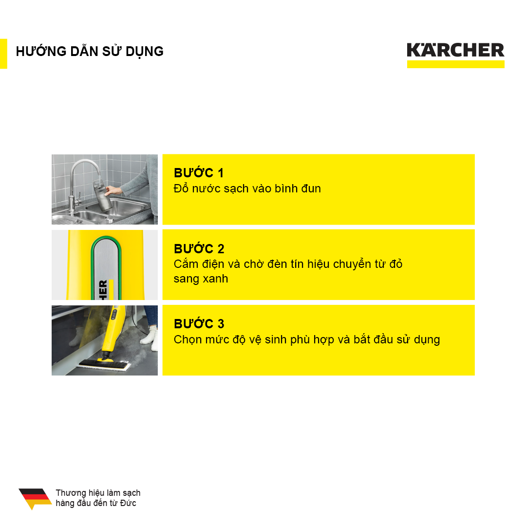 Máy làm sạch bằng hơi nước nóng Karcher SC 3 Upright EasyFix