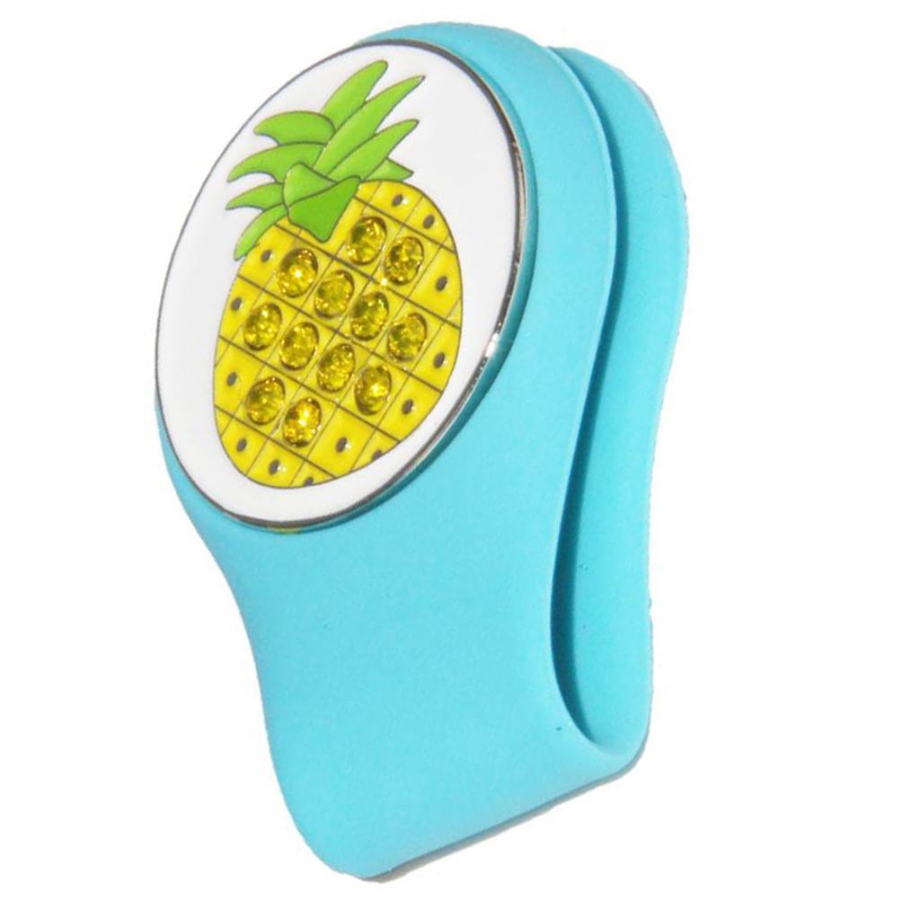 2x Golf Ball Marker Silicone Hat Clips with Detachable Pattern Plate