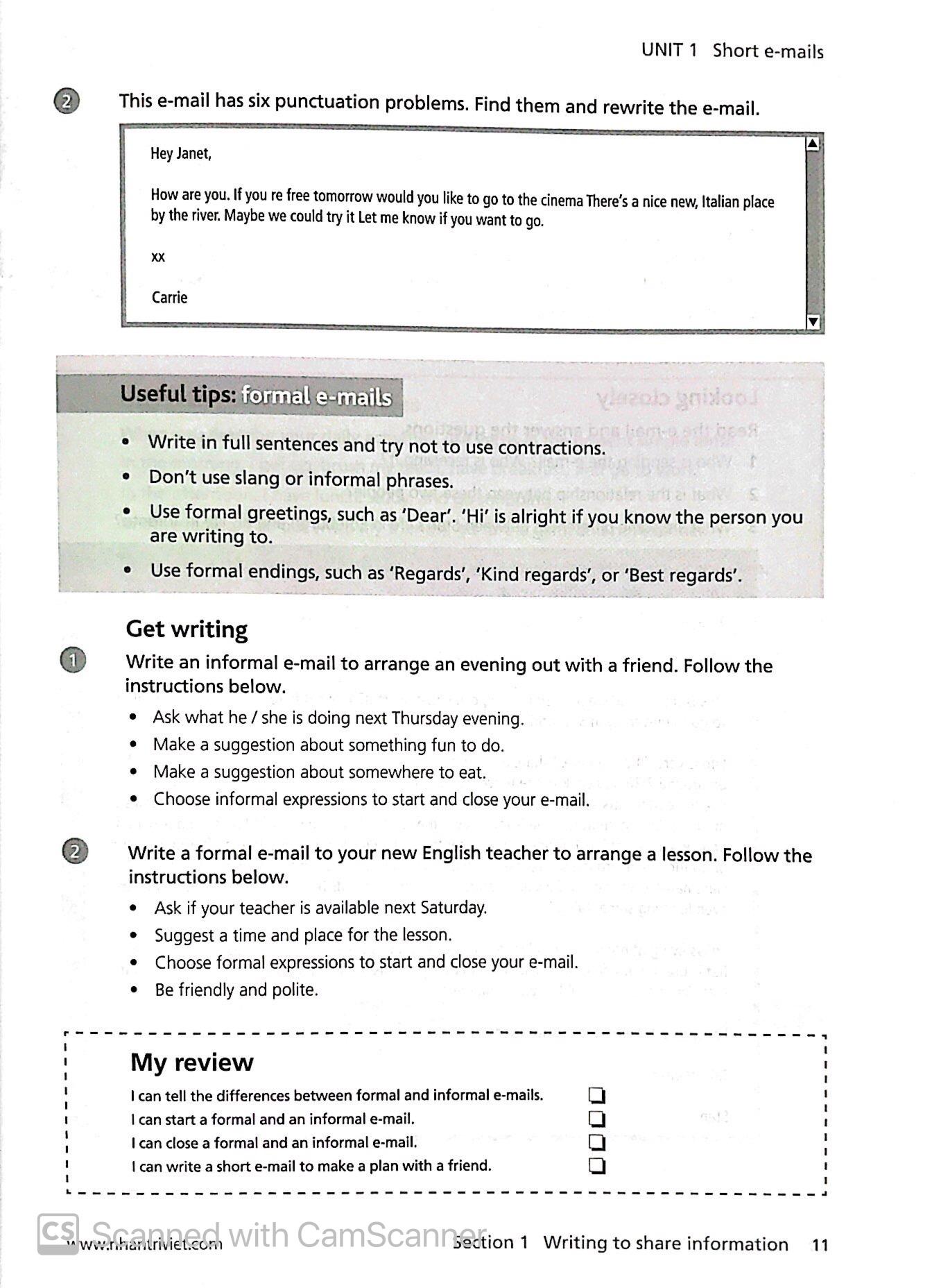 Collins English For Life - Writing A2 Pre-intermediate 