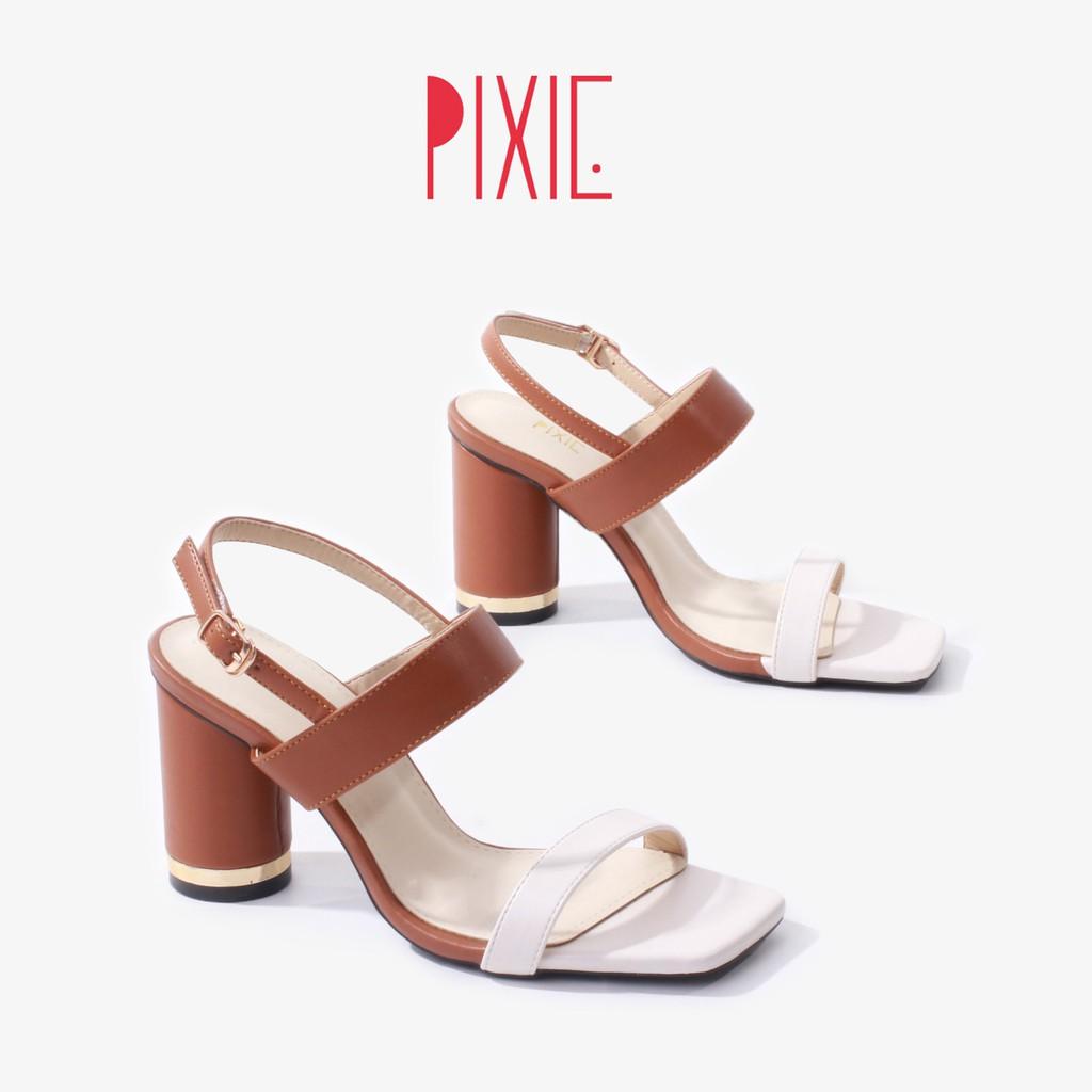 Sandal Gót Vuông 7cm Phối Màu Pixie X762