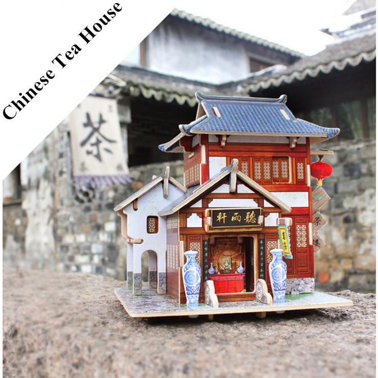 Mô hình gỗ - Chinese Tea House F131
