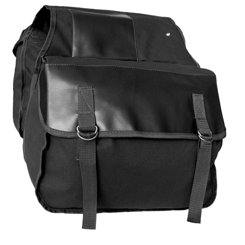Cycling Double Panniers Bike Rear Seat Saddle Carrier Bags Black