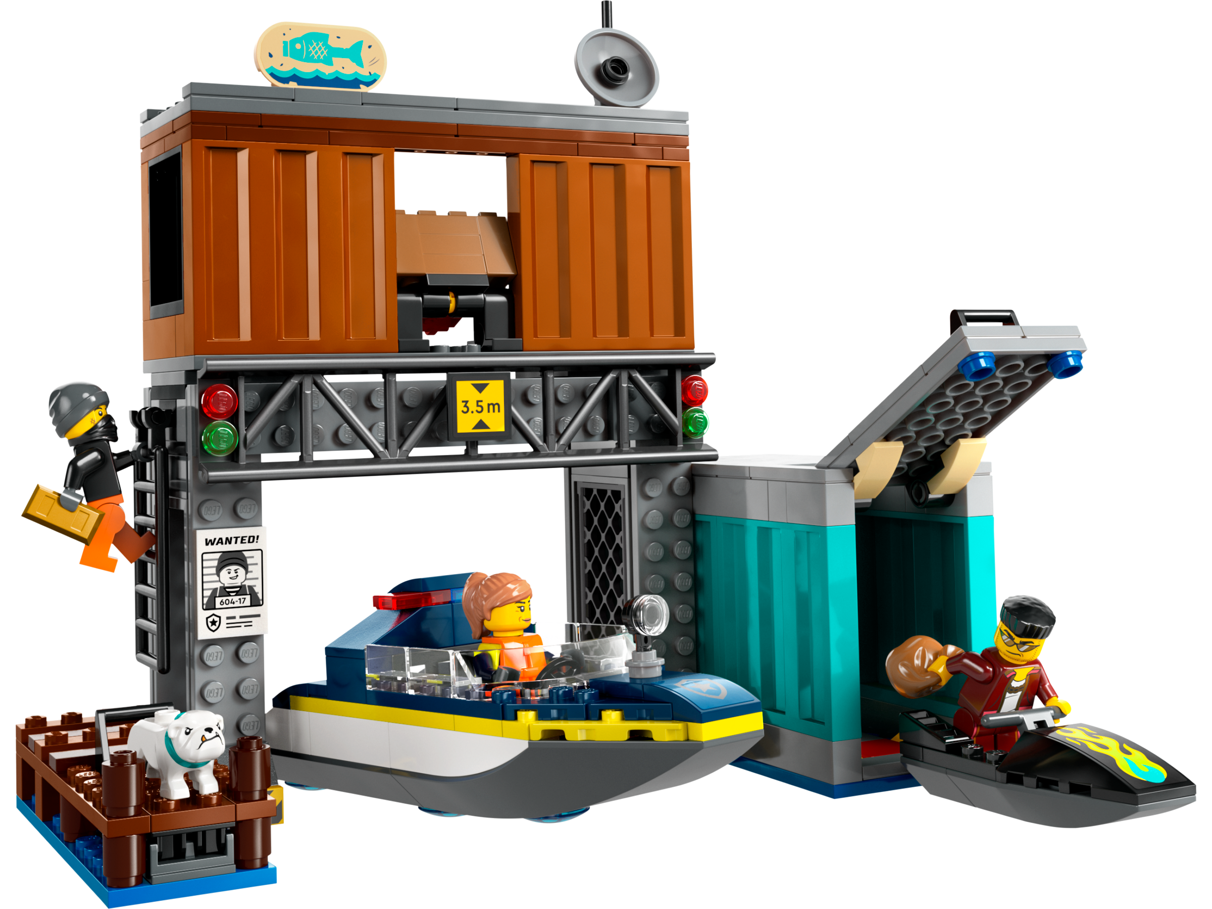 Đồ Chơi Lắp Ráp Tàu Cảnh Sát Và Hang Ổ Tội Phạm - Police Speedboat And Crooks' Hideout - Lego City 60417 (311 Mảnh Ghép)
