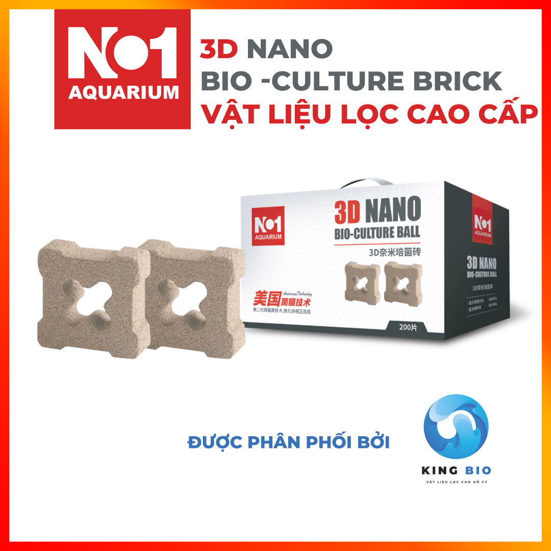 Sứ lọc gạch 3D Nano Bio No1 - Vật liệu lọc cao cấp cho hồ cá, bể cá
