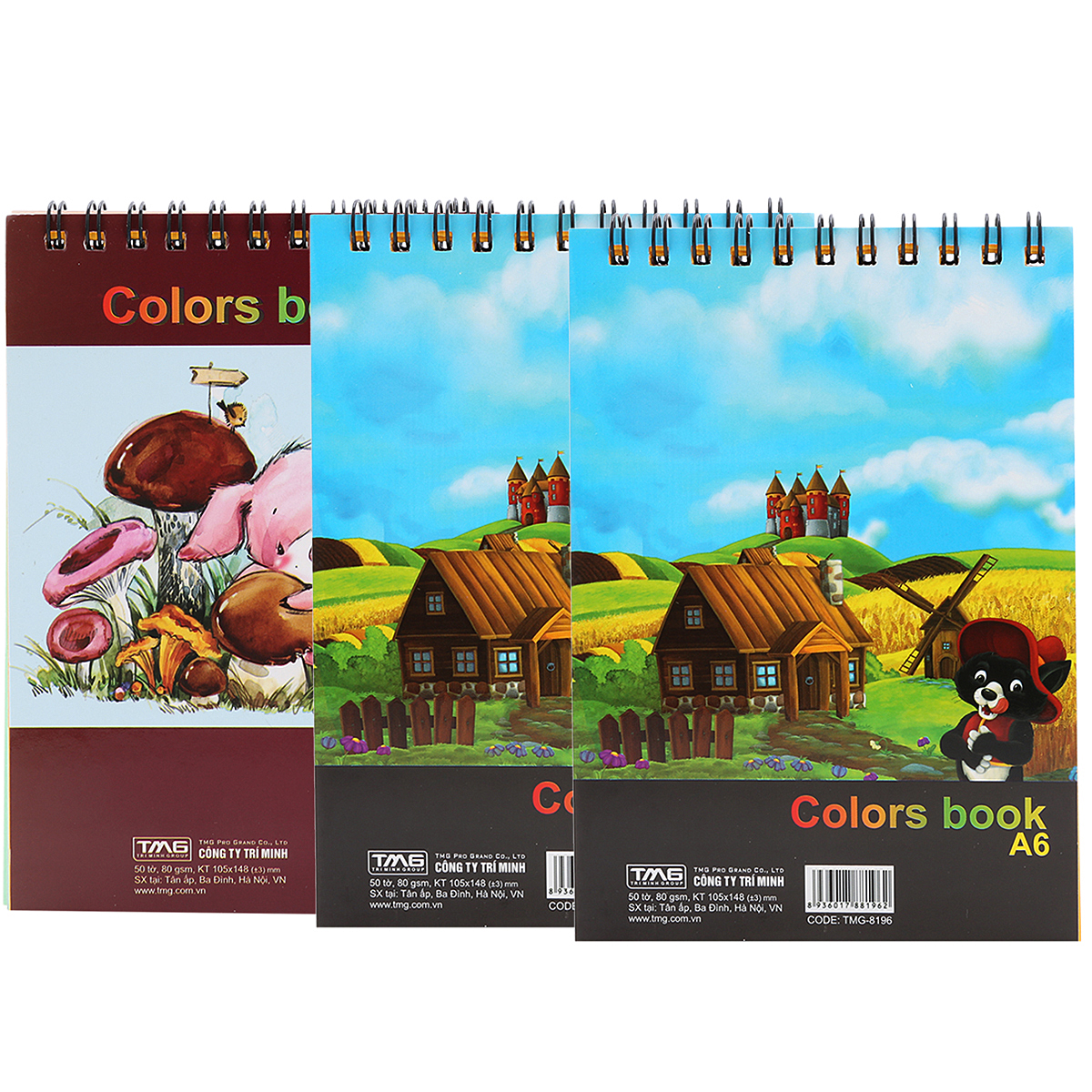 Lốc 3 Quyển Sổ Lò Xo Colors Book 8196 A6 -50 Tờ - Giao Mẫu Ngẫu Nhiên