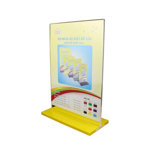 Kệ Mica 2 mặt thực đơn trung đứng E08