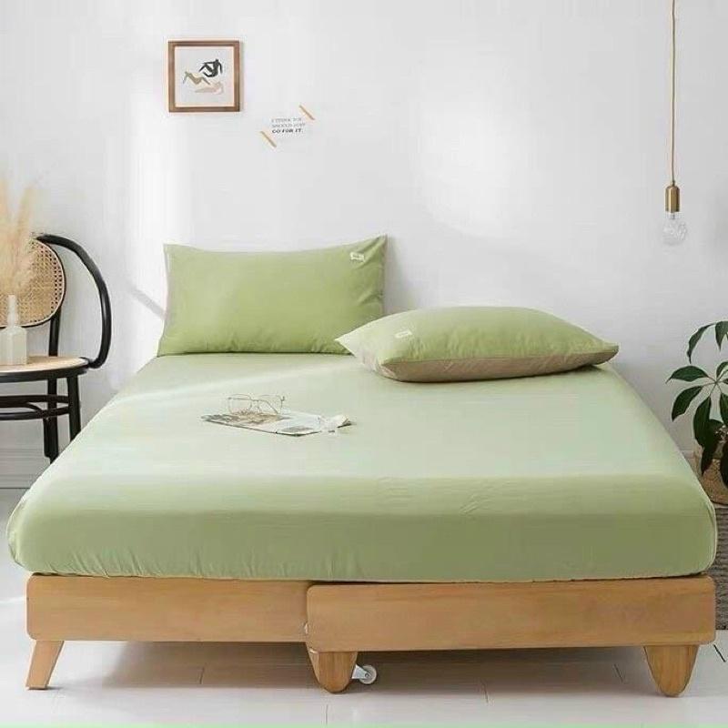 Bộ 3 món ga gối cotton TC nhiều màu