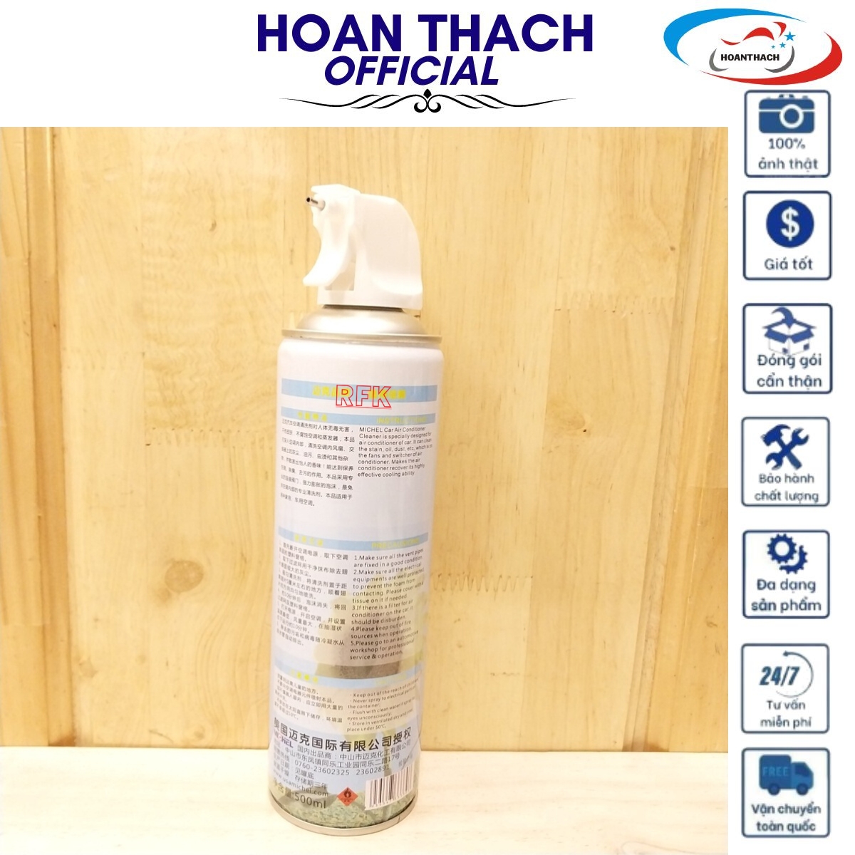 Chai Vệ Sinh Điều Hòa Michel Air Conditioner Clear Dùng cho mọi dòng xe HOANTHACH SP019554