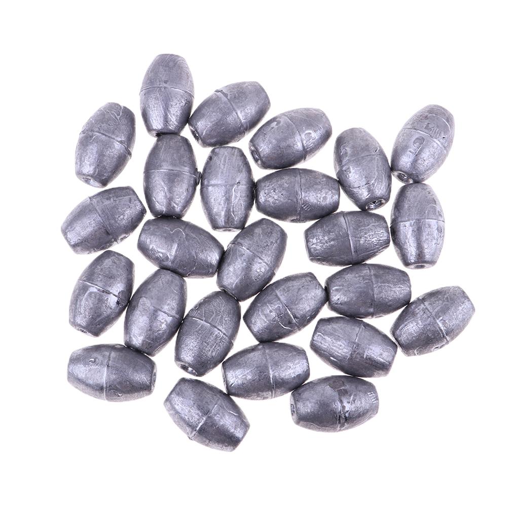 25Pieces Premium Fishing Sinker Weights Olive Shape Lead Fishing Weights