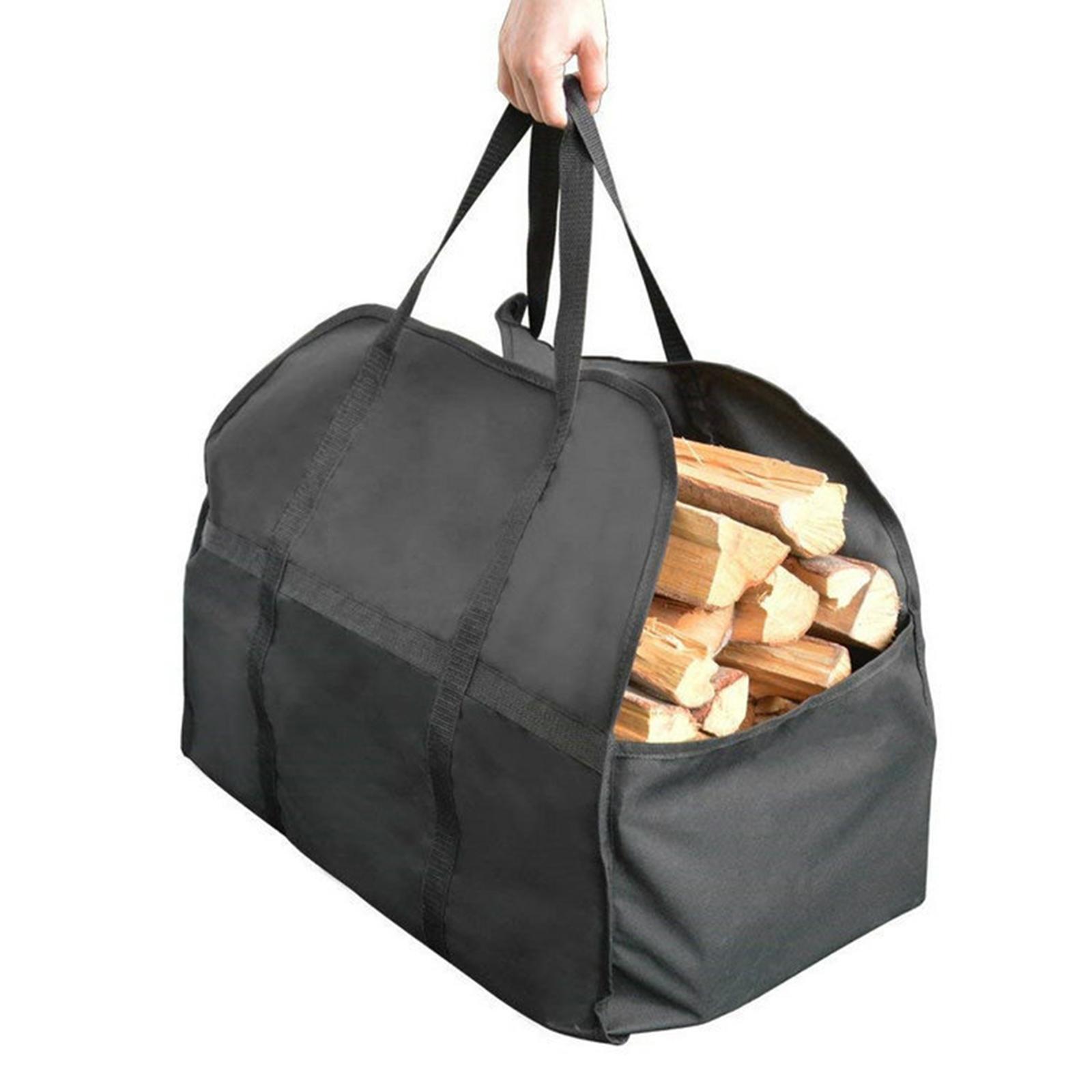 Canvas Log Tote Wood Carrying Bag with Handles Wood Basket Sturdy Durable Handbag Firewood Carrier for Hiking Travel Fishing Backpacking