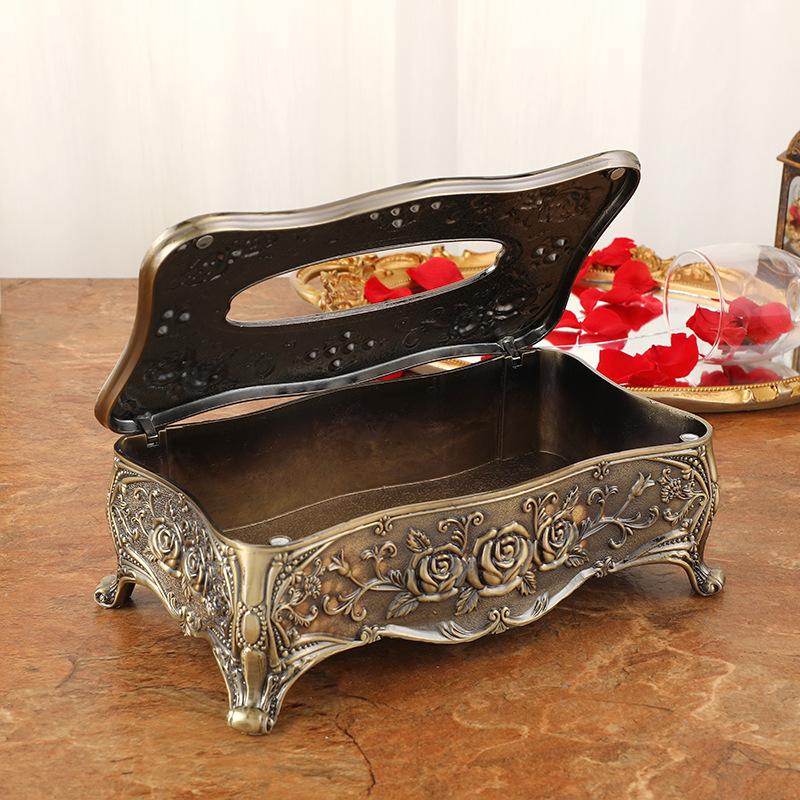 Hộp đựng khăn giấy kiểu cổ điển Hộp đựng giấy bơm phong cách châu Âu Hình chữ nhật