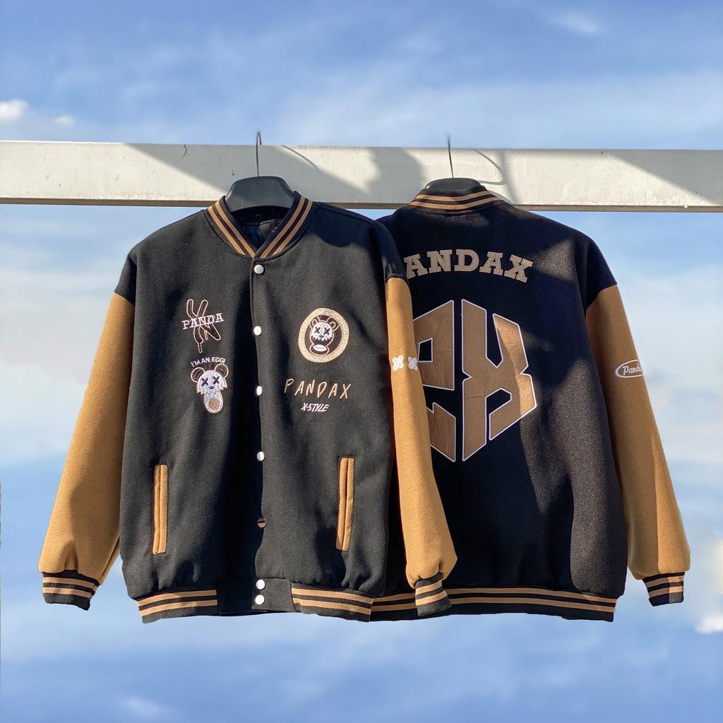 Áo khoác bomber pandax unisex , varsity jacket nam nữ chất dạ ép 2 lớp , vasity bóng chày local brand unisex - Gin Store