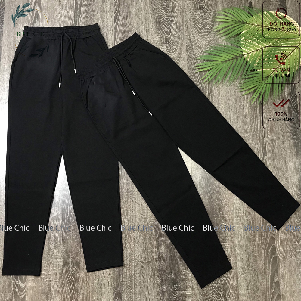 Quần jogger nữ Blue Chic dáng dài thun cạp chun dây buộc cá tính thể thao tập gym kiểu trơn basic