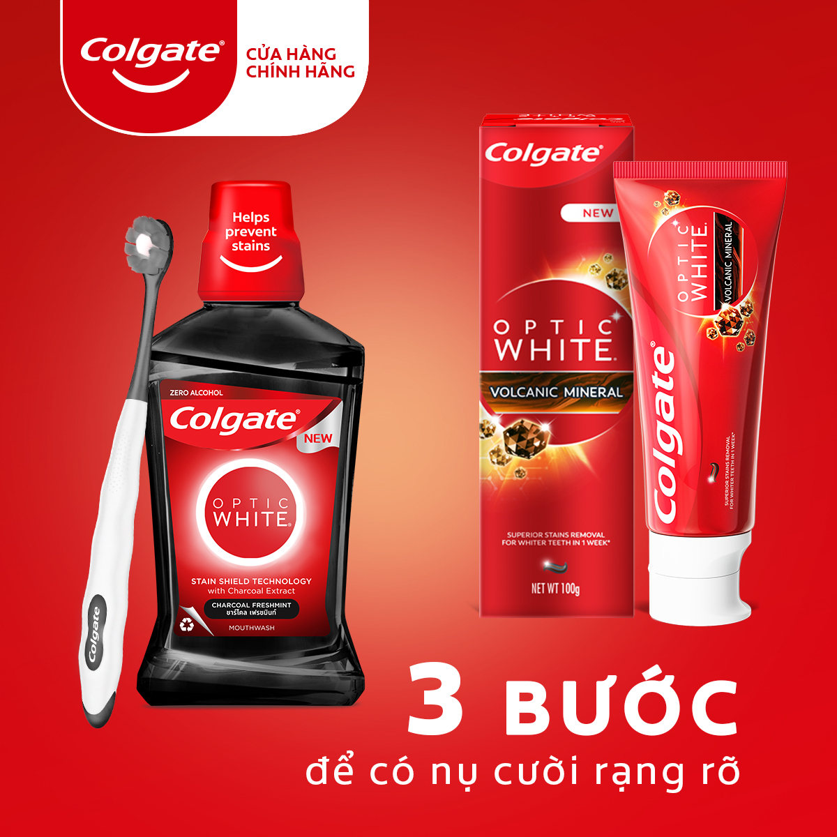 Kem đánh răng Colgate làm trắng răng khoáng núi lửa 100g