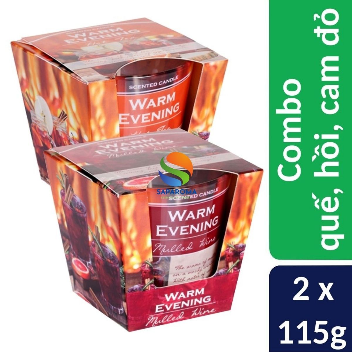 Combo 2 Ly nến thơm tinh dầu Bartek Warm Evening 115g QT02788 - quế, hồi, cam đỏ, trang trí, thơm phòng, thư giãn, hỗ trợ khử mùi (giao mẫu ngẫu nhiên)