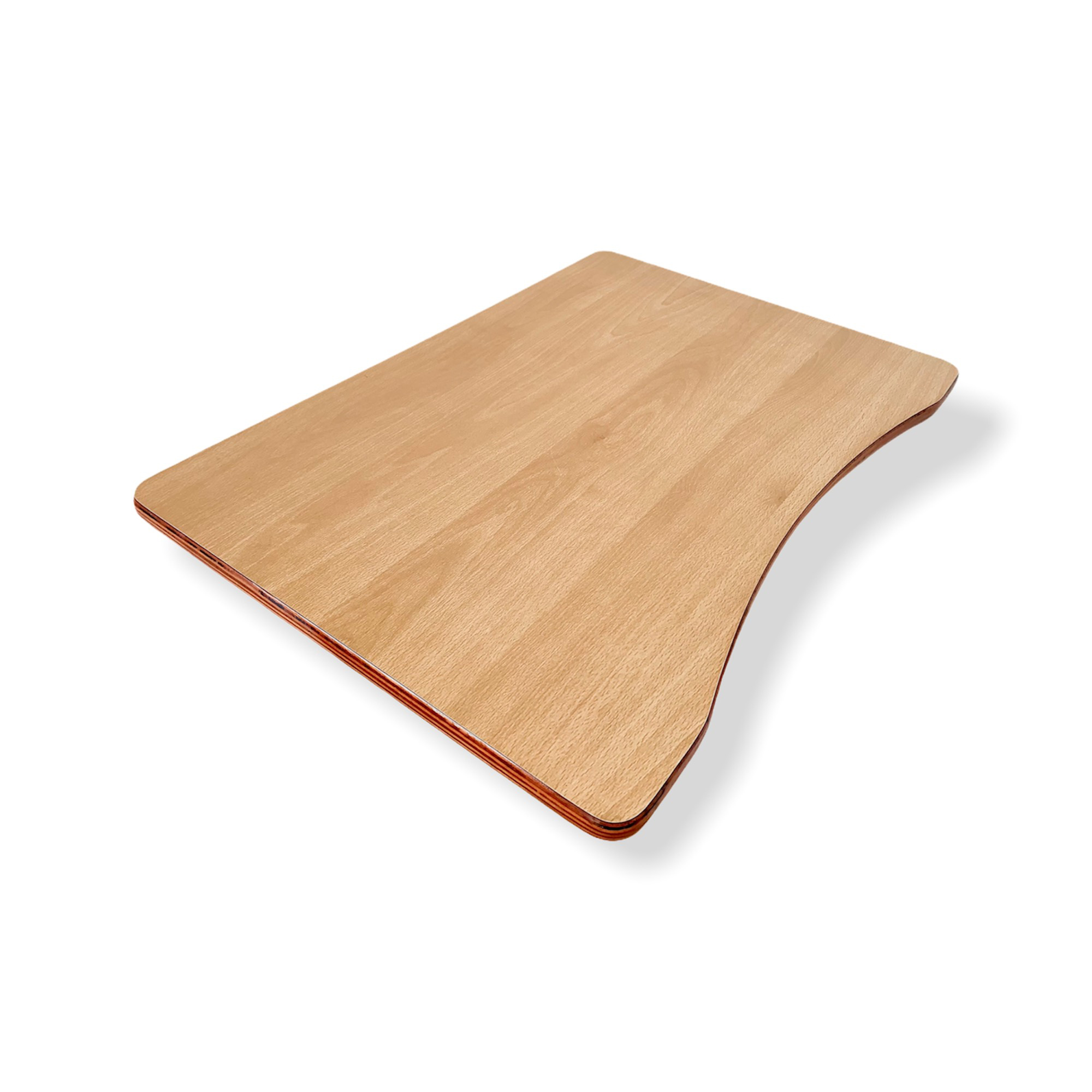 Mặt bàn gổ đẹp uốn viền, 65 x 45 cm, dày 2 cm, Plywood Beech phủ Laminate chống trầy 2 mặt Plyconcept (Không kèm chân bàn)