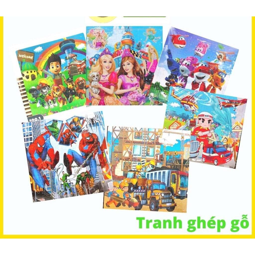 Đồ chơi bộ tranh xếp hình, ghép hình bằng gỗ 100 mảnh puzzle phát triển tư duy trí tuệ cho bé - tranh ghép gỗ 100 miếng