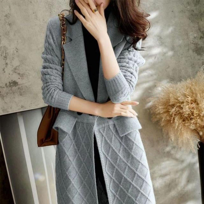 Áo Khoác Cardigan Dệt Kim Dài Phong Cách Hàn Quốc Cho Nữ AL111 - Hàng Quảng Châu Cao Cấp