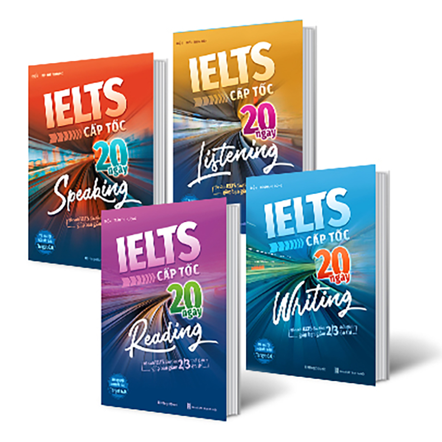 Combo 4 Cuốn Ielts Cấp Tốc - 20 Ngày Listening, Speaking, Reading, Writing