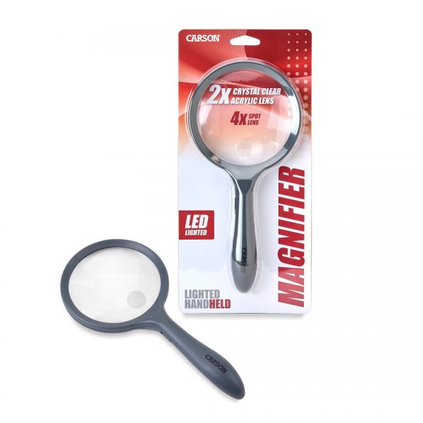Kính lúp cầm tay có đèn Carson HM-44 2x - Hàng chính hãng