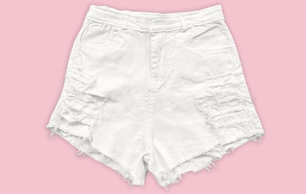 QUẦN SHORT JEAN KAKI NỮ RÁCH