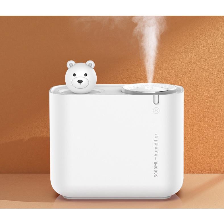 Quà tặng 20/10máy khuếch tán xông tinh dầu Humidifier 3000ml hình gấu/xương rồng dễ thương