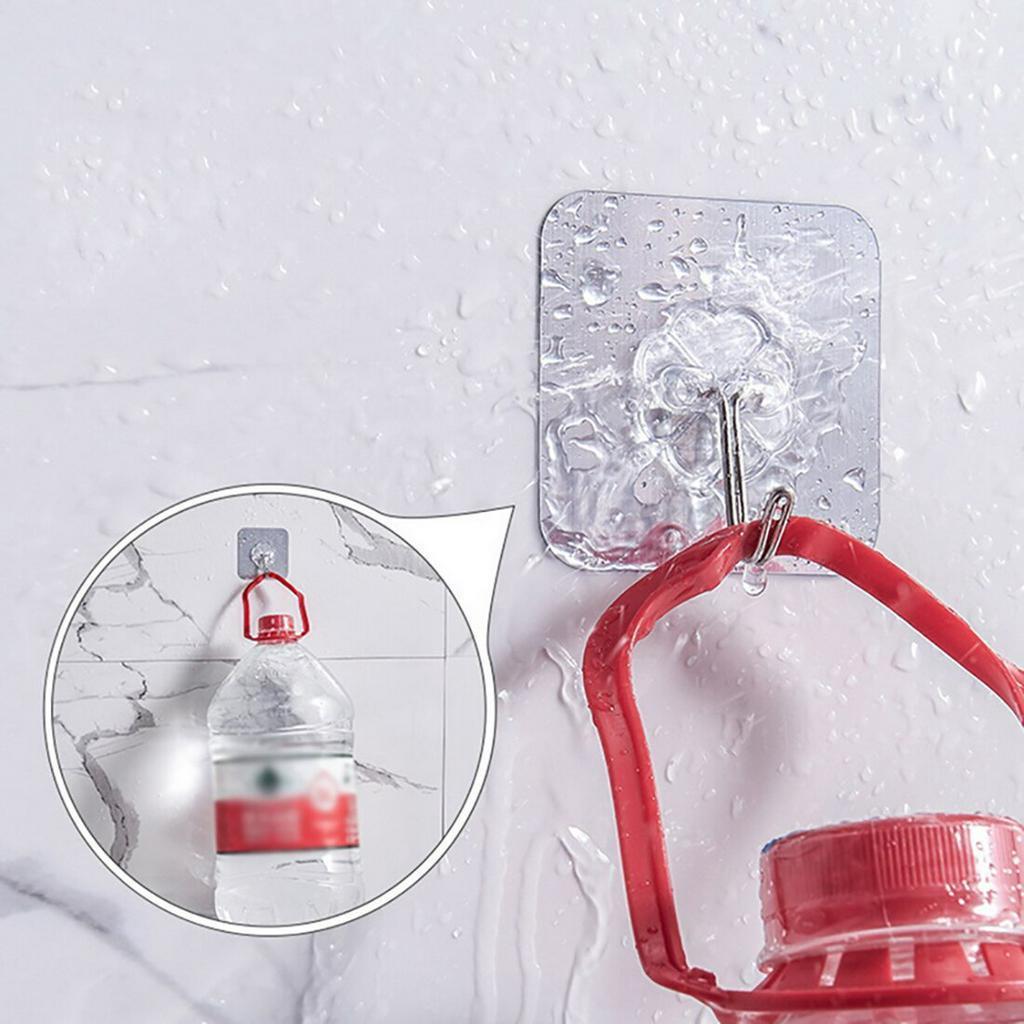 Set 5 móc treo đồ dán tường trong suốt chịu lực tốt tiện dụng cho nhà bếp/phòng tắm