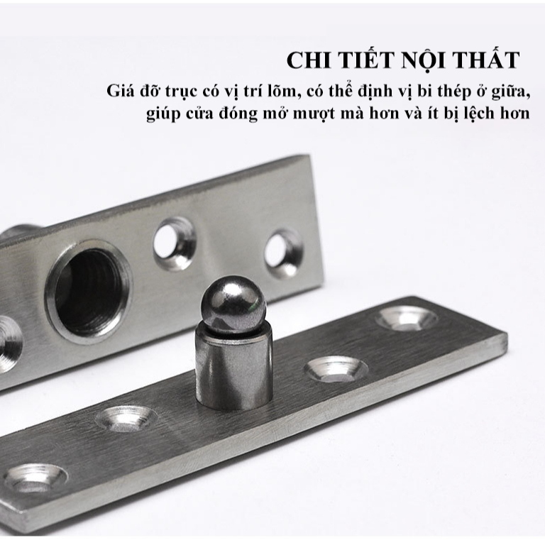 Bản Lề Cối Xoay Bản Lề Trục Xoay 360 Độ KUNBE Inox Dày Dặn Cho Cửa Tủ, Kệ, Nội Thất