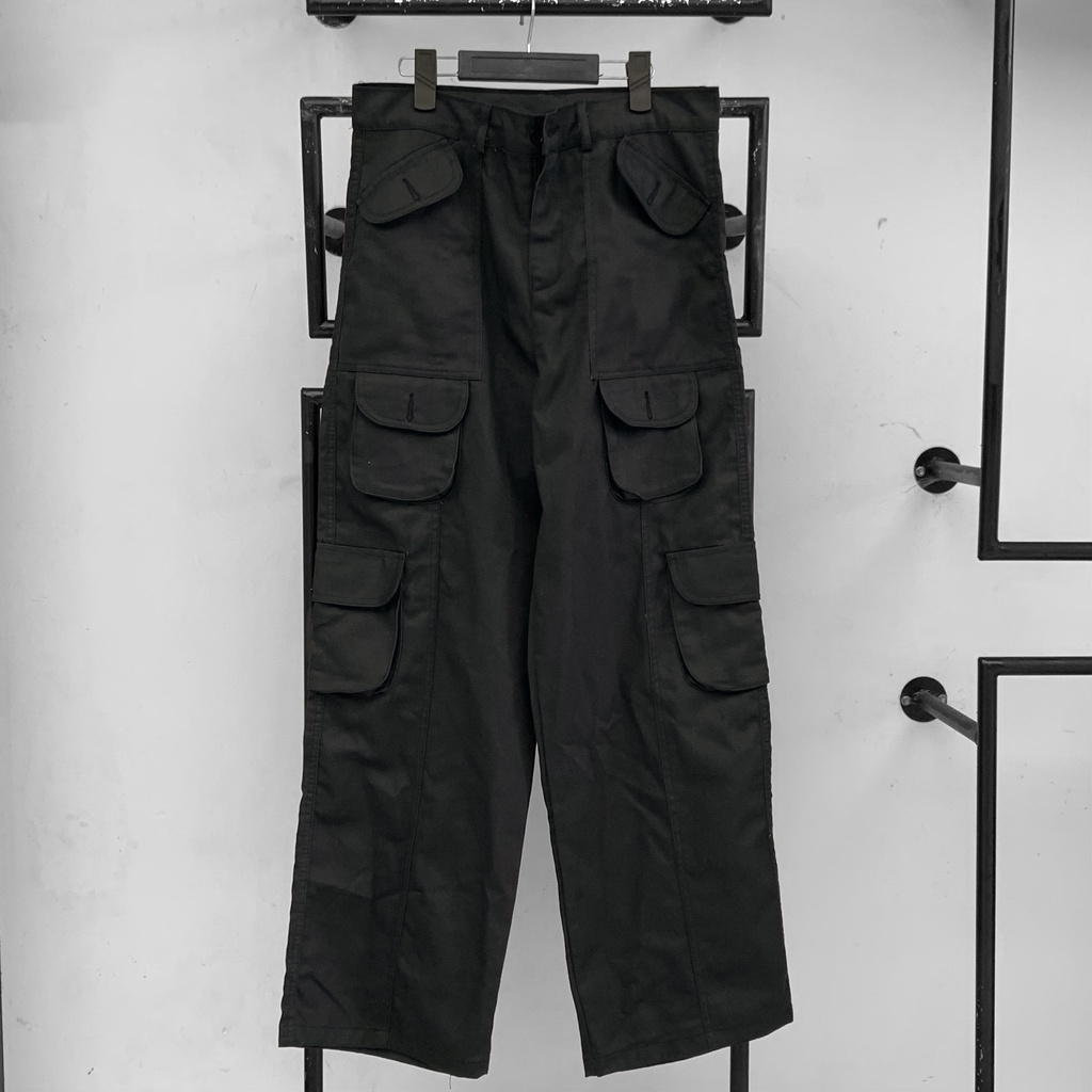 Quần kaki túi hộp nam nữ , Hiphop ống rộng xuông dài, quần cargo pants trơn thời trang unisex nam nữ - Gin store