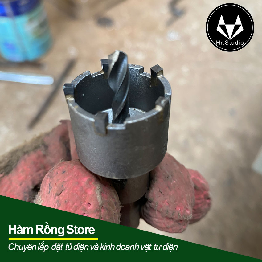 Mũi vét lỗ tròn phi 25mm khoan vét lỗ tròn lên bề mặt kim loại và gỗ đầu hợp kim màu xám