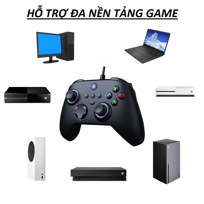 Gamepad Tay cầm chơi game XB04 có dây cho máy tính, laptop, máy game XOne hàng nhập khẩu