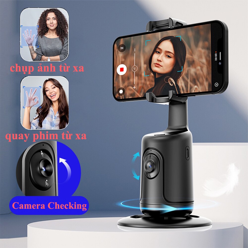 Gimbal AI kiêm giá đỡ điện thoại cảm biến thông minh quay phim chụp hình xoay 360 độ nhận diện khuôn mặt - Auto Smart Following cameraman